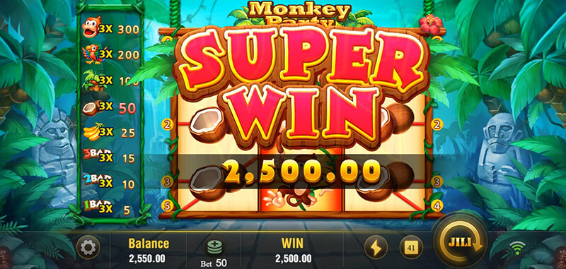 JILI Monkey Party Slot - Super Win