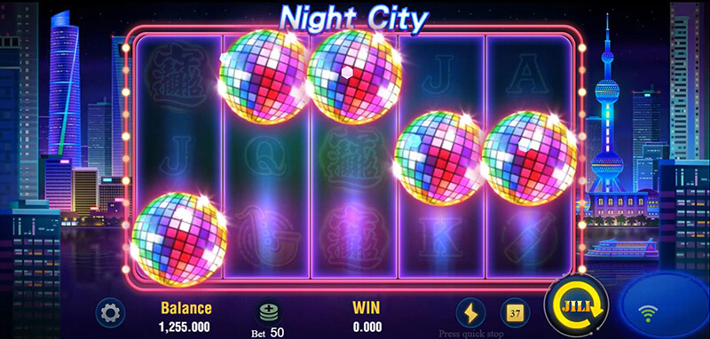 JILI Night City Slot - Triggered Free Spins Bonus