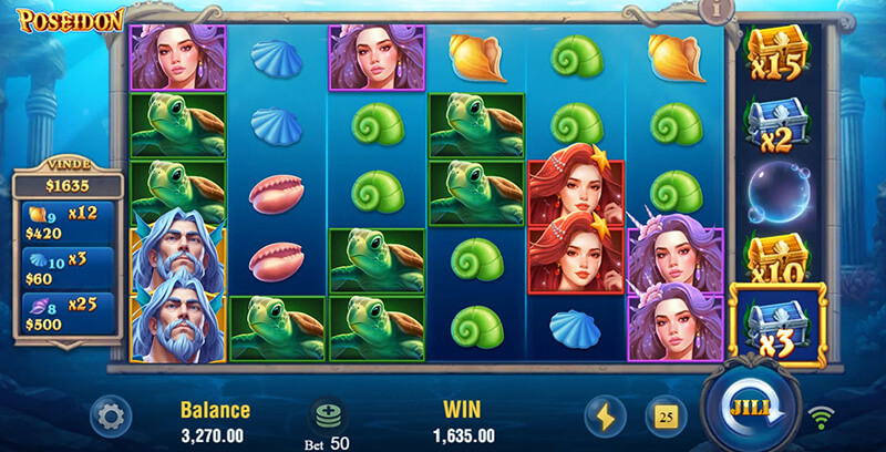 JILI Poseidon Slot - Cascading Reels Feature