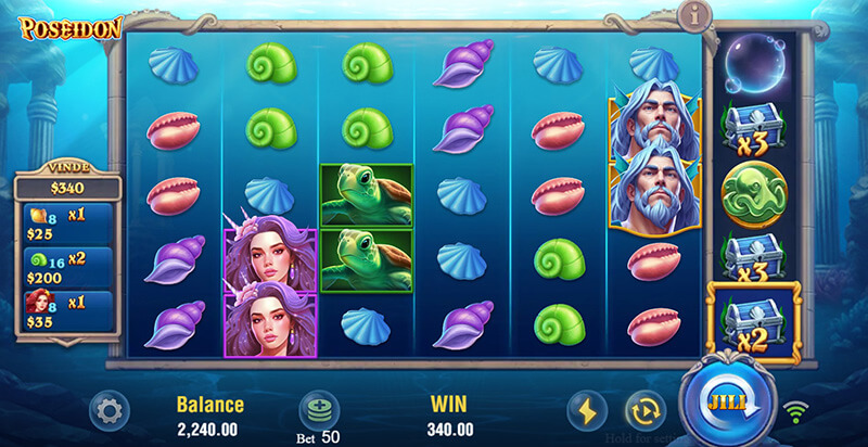 JILI Poseidon Slot - Blue Treasure Chest Symbol