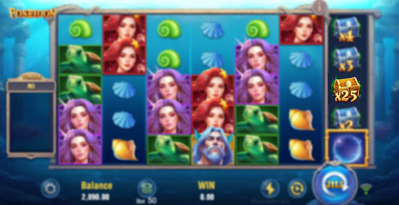 JILI Poseidon Slot - Brown Treasure Chest Symbol