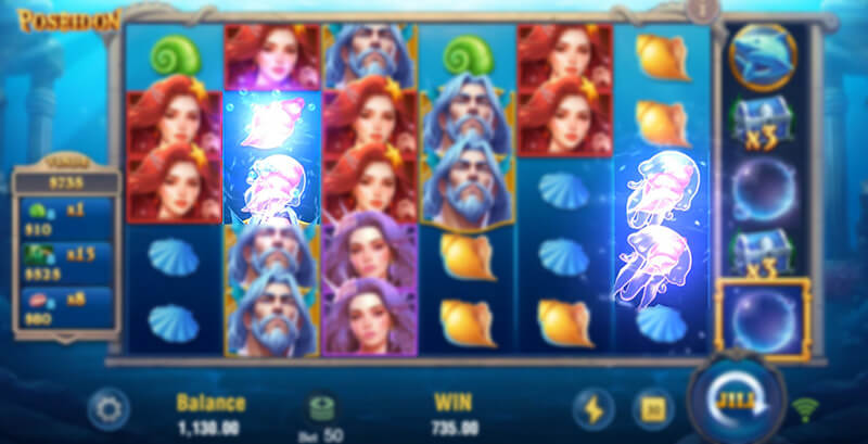 JILI Poseidon Slot - Jellyfish Symbol Effect Randomly Chosen Symbol