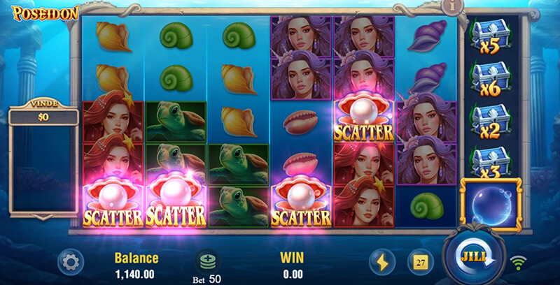 JILI Poseidon Slot - Free Spins Bonus