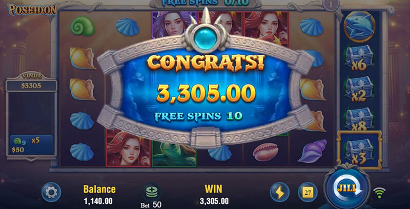 JILI Poseidon Slot - Total Win
