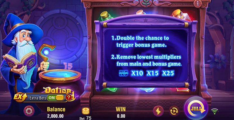 JILI Potion Wizard Slot - Extra Bet