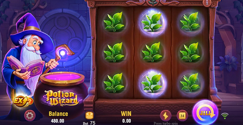 JILI Potion Wizard Slot - Reveal Symbol Respin