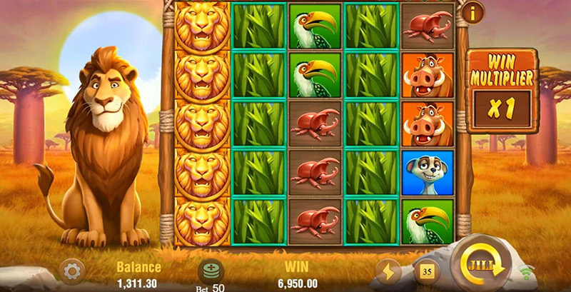 JILI Safari Mystery Slot - 2nd and 4th Reel Filled With Mystery Symbols