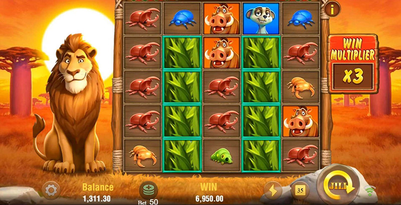 JILI Safari Mystery Slot - Mystery Symbols Move Downward By 1
