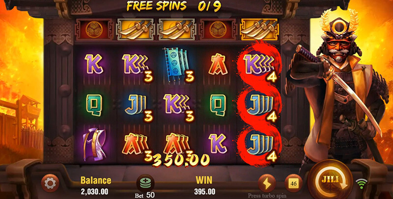 JILI Shogun Slot - Bonus Symbols Trigger Effects in Sequence