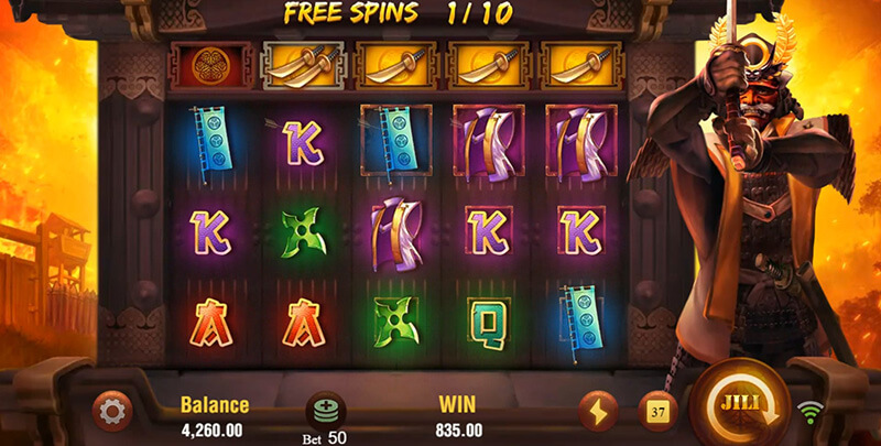 JILI Shogun Slot - One-Katana Symbol to Two-Katana Symbol