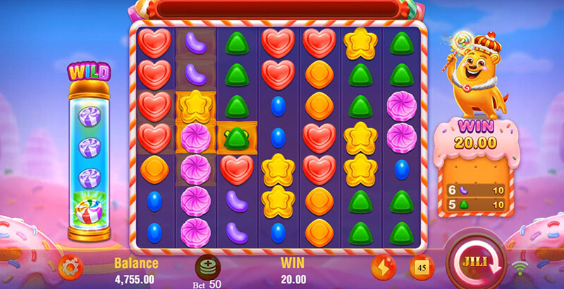 JILI Sweet Land Slot - Every Two Cascading Wins Grant Wild Symbol