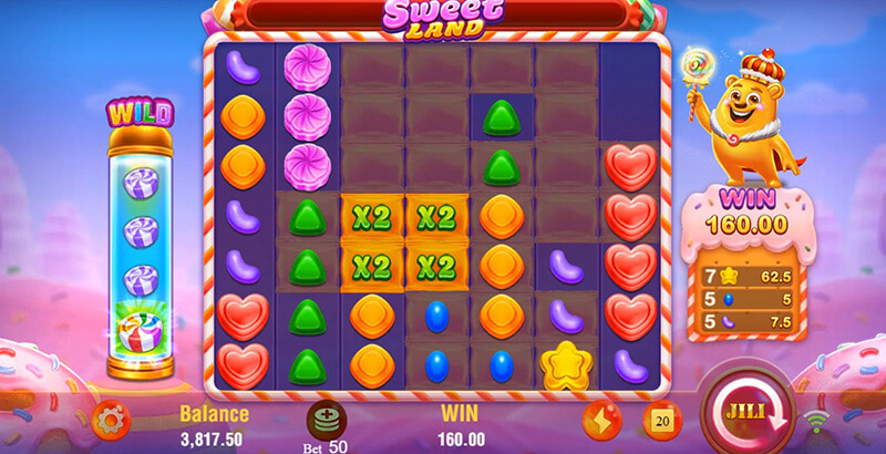 JILI Sweet Land Slot - Multiplier Spots Starts At x2