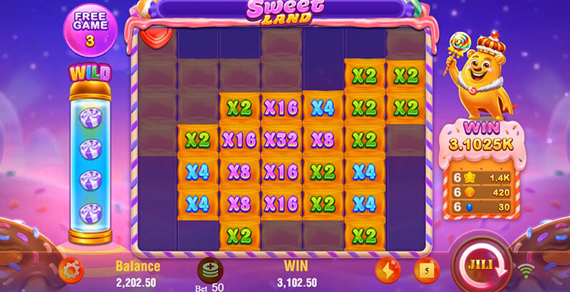 JILI Sweet Land Slot - Free Spins Bonus Multipliers Remain