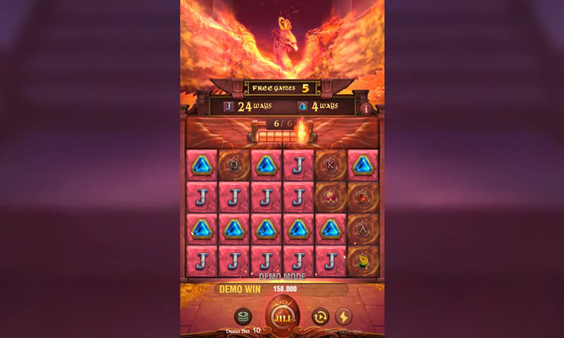 JILI Trial of Phoenix Slot - Winning Symbols Reached 18